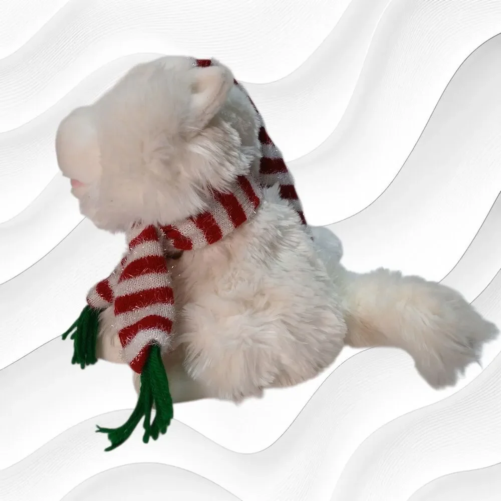 Dancing Musical Christmas Kitten White w/ Scarf & Hat 10